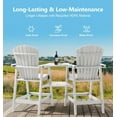 thumbnail image 5 of PASAMIC Tall Adirondack Chair Set of 2, All-Weather HDPE Outdoor Chairs with Removable Double Trays, Bar Height Adirondack Chairs for Balcony, Deck, Patio, Backyard, White, 5 of 7