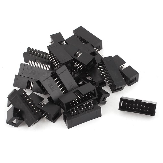 Conector de encabezado de caja recta de 14 pines de doble fila de 23 piezas, enchufes macho IDC de 2.54 mm