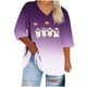 thumbnail image 2 of Heisall Womens T-shirts Halloween Print V-Neck 3/4 Sleeve Loose Plus Size Casual Fashion Daily Wear Tops, 2 of 4
