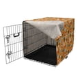 thumbnail image 3 of Orange and Yellow Dog Crate Cover, Thanksgiving Themed Pattern of Various Pumpkins, Easy to Use Pet Kennel Cover Small Dogs Puppies Kittens, 7 Sizes, Burnt Orange Multicolor, by Ambesonne, 3 of 6