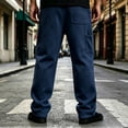 thumbnail image 4 of Men's Stylish Athletic Pants Casual Loose Fit Joggers with Pockets Solid Color Drawstring Waist Lounge Sweatpants Street Running Outdoor Outfits, 4 of 7