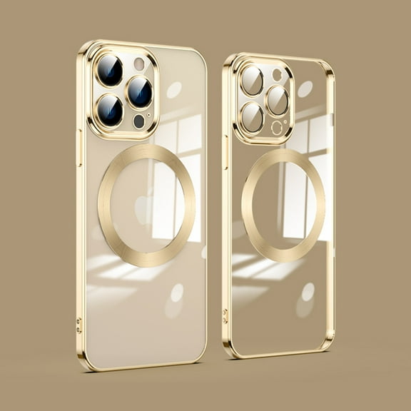 TECH CIRCLE iPhone 13 Pro MagSafe Case with Camera Lens Protector,Full Protection Clear Magnetic Case Compatible with MagSafe Anti-Scratch Cover for Apple iPhone 13 Pro 6.1" 2021,Gold