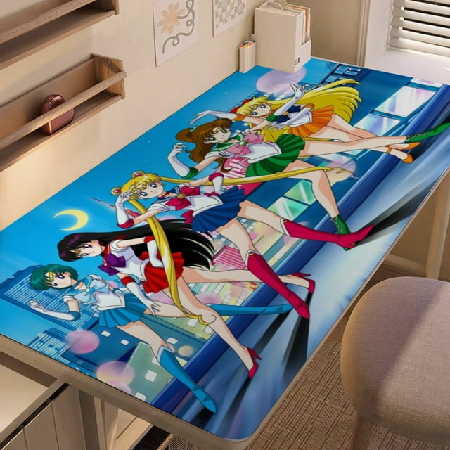 Sailor Moon alfombrilla de escritorio/mesa extra-grande con base antideslizante de cuero y diseño temático; versátil para escritorios de ordenador, mesas de comedor, etc.40*60cm