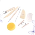 thumbnail image 2 of MasteelfCA 8Pcs Wooden Pottery Tool Kit Ceramics Carving Sculpting Modeling Trimming Tool Set Kit Size M, 2 of 7