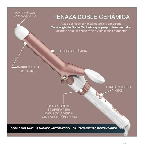 Tenaza Rizadora de Doble Cerámica Conair Pulgada Dorada CD701ES