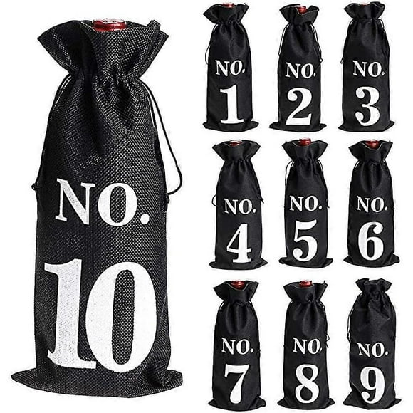 1 To 10 Burlap Wine Bags Blind Tasting Drawstring Drawstring Pocket Wine Bottle Sleeves