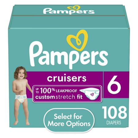 Pampers Cruisers Diapers Size 6, 108 Count (Select for More Options)