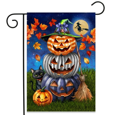 Briarwood Lane Halloween Pumpkin Trio Garden Flag
