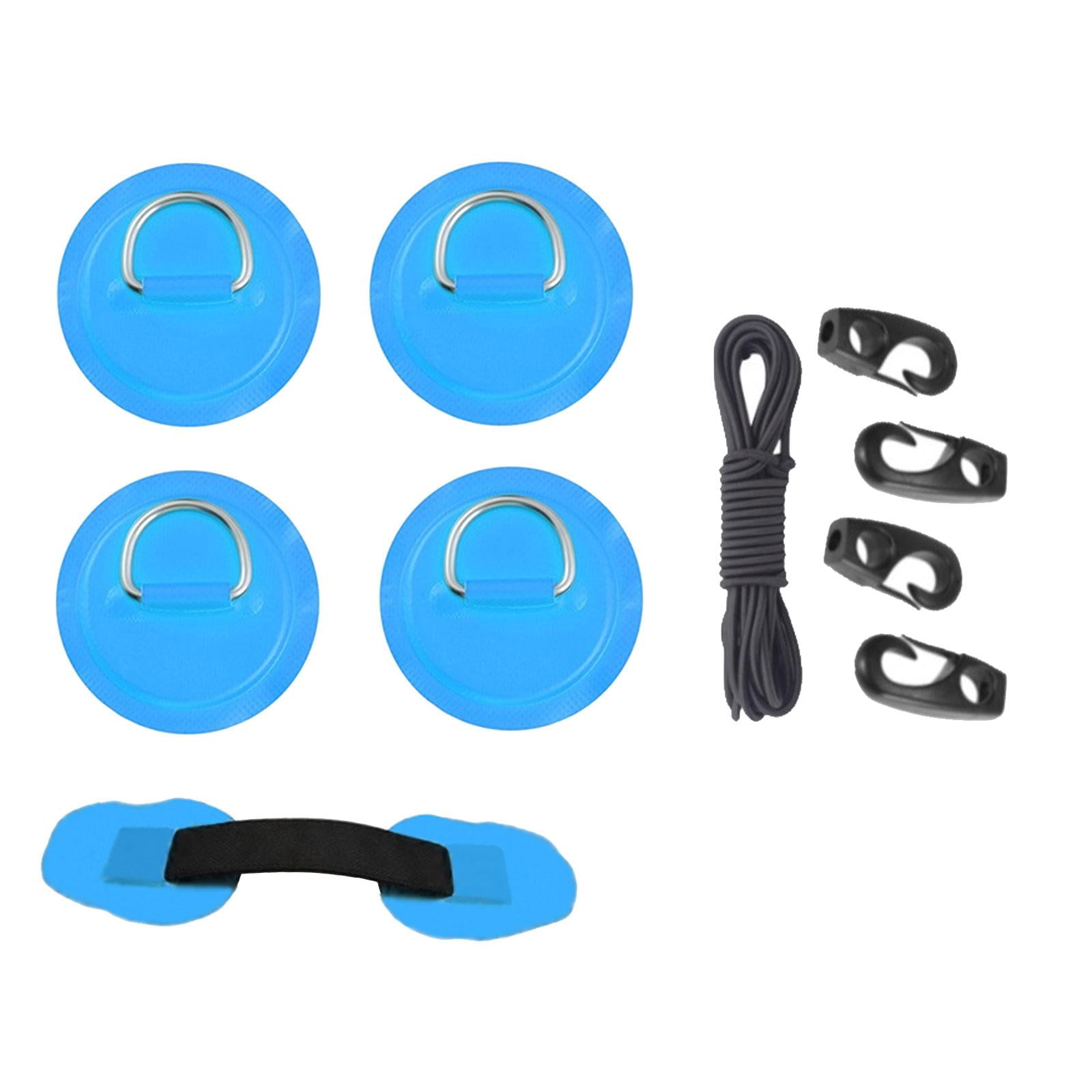 Fzaqwen D PVC Stainless Steel Durable Multifunctional 2.5M Black Round Bungee Cord Patch Blue