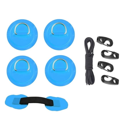 

D PVC Stainless Steel Durable Multifunctional 2.5M Black Bungee Cord Round Patch Blue