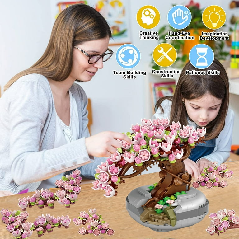Gzsbaby, Building Blocks for Adults, Cherry Blossom Tree Kit, Pink