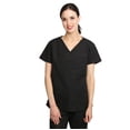thumbnail image 1 of CALM VALLEY Women's V-Neck Scrub Top (3XL, Black), 1 of 6
