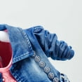 thumbnail image 3 of Peacolate Spring Autumn Infant Baby Girl Denim Clothing Sets 3 pcs Long Sleeve T-Shirt Denim Jacket and Jeans Trousers Pants,Orange,6-12Months, 3 of 5