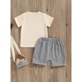 thumbnail image 6 of Aojekbee Little Boy Summer Outfit Tractor Print Short Sleeves Tops with Solid Color Shorts 2 Pcs Clothes, 6 of 10