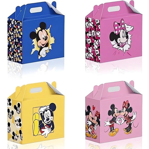 Anime Party Favor Boxes - 12 Pcs Party Favor Candy Boxes for Cartoon Theme Birthday Party Supplies Decor,Girls Kids Birthday Game Party Kraft Paper Gift Bag Decorations