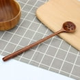 thumbnail image 2 of 2 PC Korean Style 10.9" Long Handle Wooden Round Slotted Spoons for Jam Olive, 2 of 7