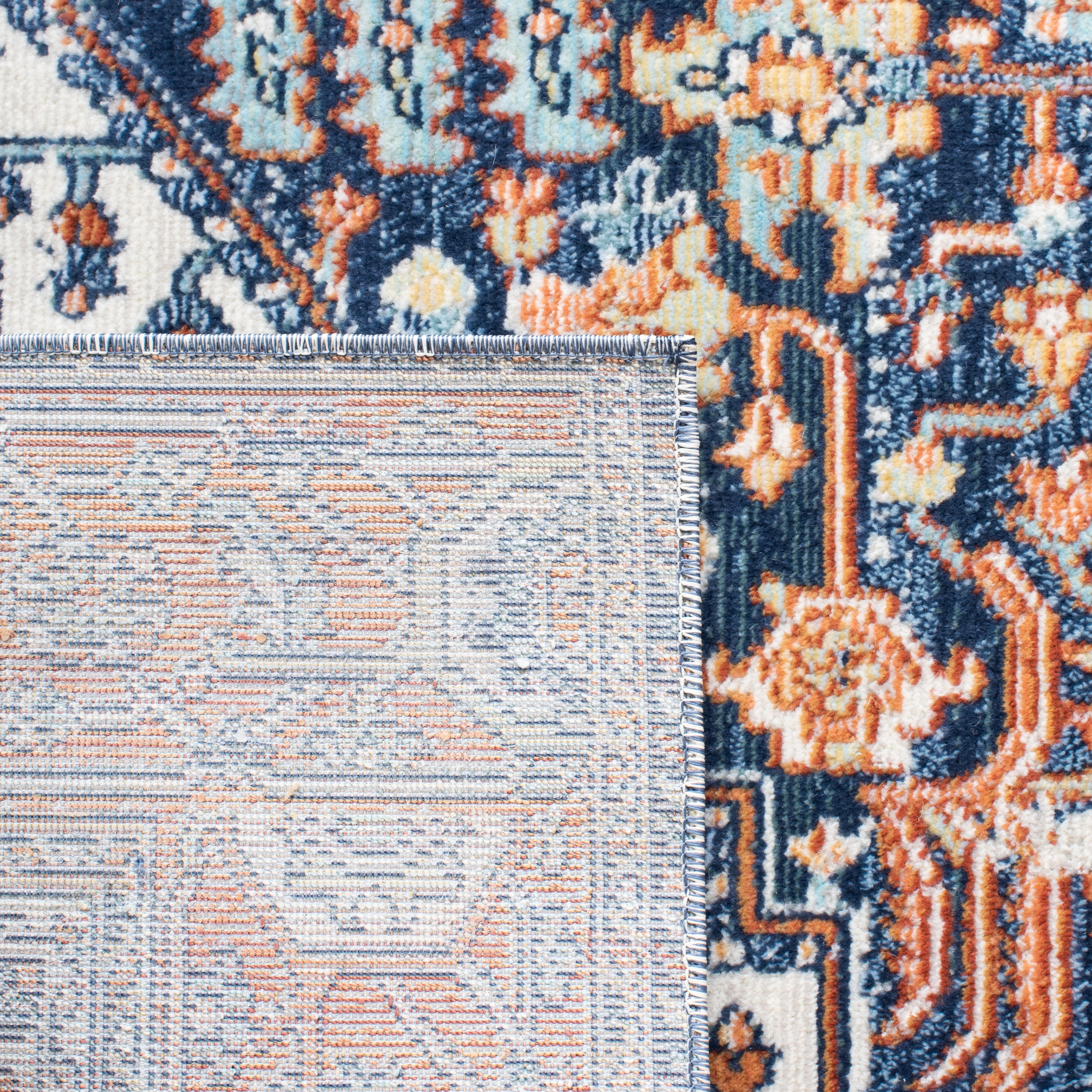SAFAVIEH Aria Gligor Oriental Area Rug, Navy/Rust, 5'3" x 7'7"