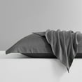 thumbnail image 5 of Flxxie 2 Pack Microfiber Euro Pillow Shams, Ultra Soft European Throw Pillow Covers, Decorative Square Pillow Cases, 26" x 26", Dark Gray, 5 of 5
