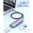 thumbnail image 3 of LENTION 3.3FT Long Cable USB C Multiport Hub with 4K HDMI,4 USB 3.0,Type C Charging Compatible 2023-2016 MacBook Pro,New Mac Air/iMac/Mac Mini,More(C35-1M,Space Gray), 3 of 11