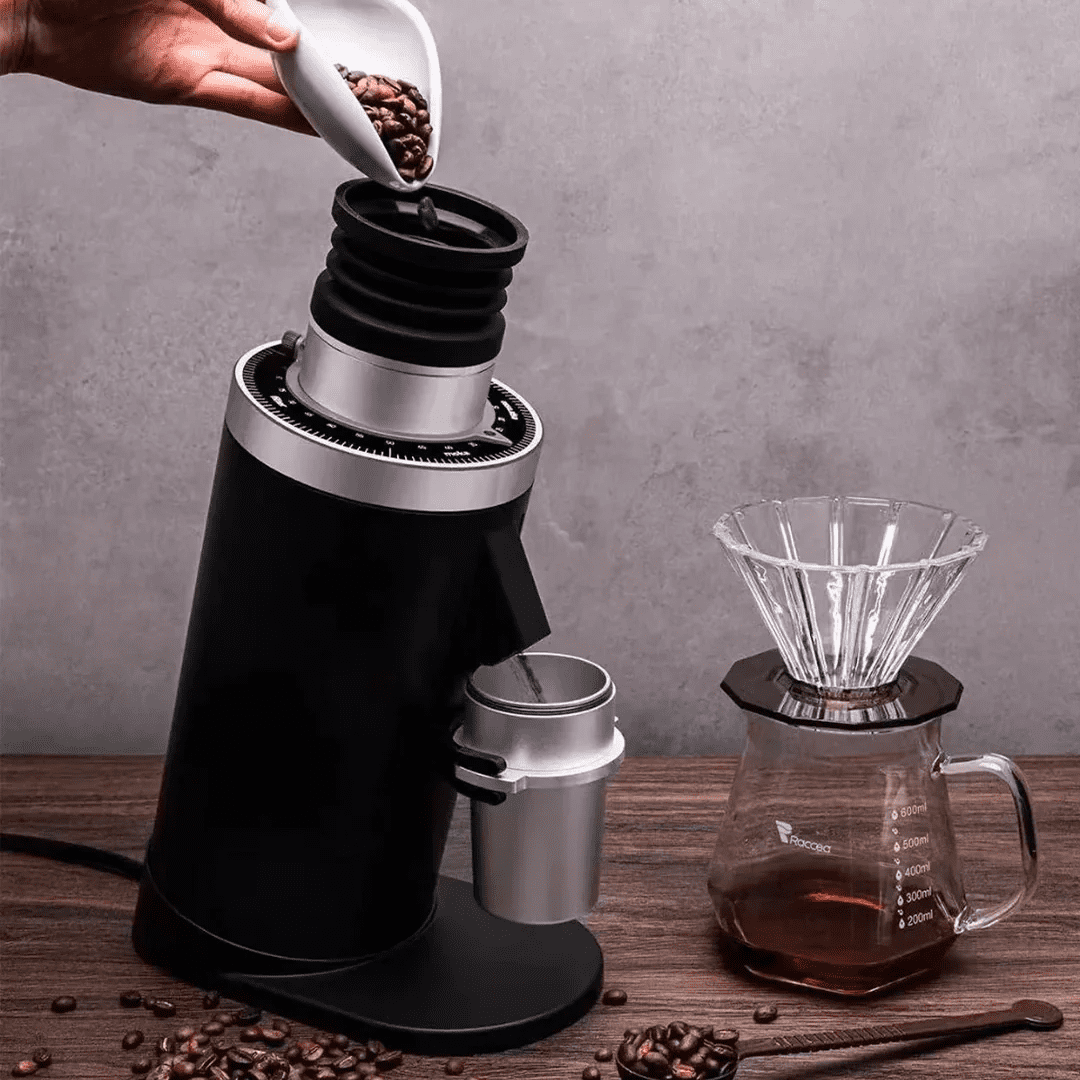 DF64 Gen 2 Grinder with Red Titanium Burrs (Black)