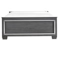 thumbnail image 2 of Queen Size Upholstered Platform Bed with LED Headboard and Mirror Accents, Gray Faux Leather Modern Bed Frame for Glam Bedroom, 2 of 4