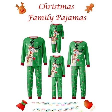 

Licupiee Christmas Pajamas for Family Matching Pjs Set Xmas Jammies Printed Holiday Pjs Nightwear for Dad Mom Kids Baby Homewear
