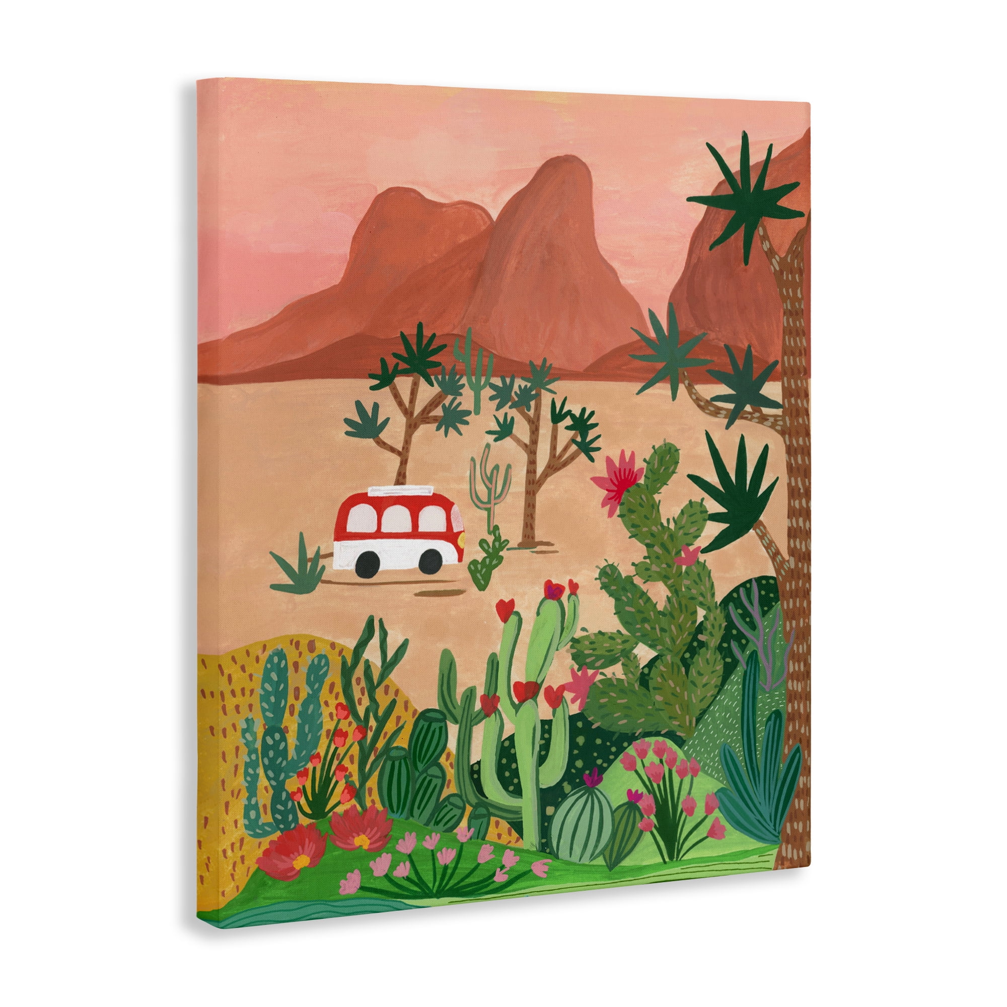 Desert Camper & Cacti Canvas Wall Art, design by Nabeela Rumi