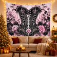 thumbnail image 3 of Gothic Corset Scene with Pink Roses and Black Vines, Dramatic Gothic Style for Dark Art Lovers, Dark Wall Decor, Halloween Gift, Tapestry Wall Hanging for Bedroom and Dorm, 3 of 7