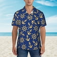 thumbnail image 2 of Bingfone Men's Short Sleeve Button Down Shirts Hawaiian Anchors and Nautical Printed Beach Shirt, 2 of 7