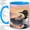 Blue, variant on Loon Family Watercolor Coffee Mug, Common Loon Mug, Morning Coffee Tea Cup for Cabin Office, Parent Bird with Chick on Sunset Lake, Lily Pad Wetland Nature Art, Birdwatchers Women Men