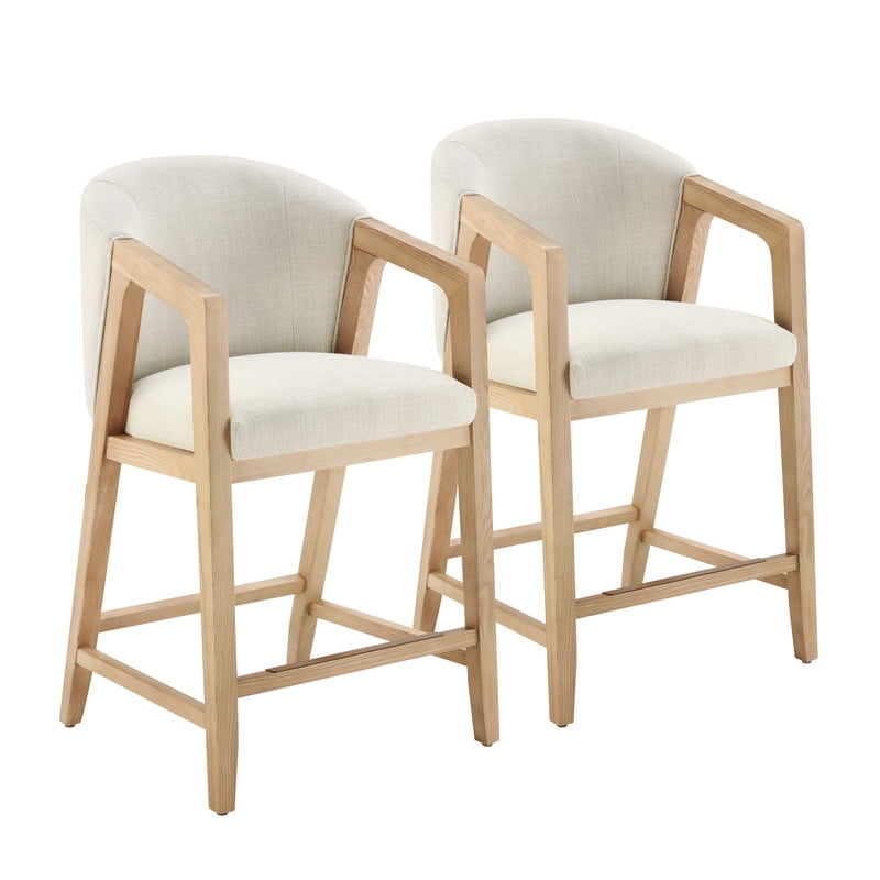 Spruce & Spring Exposed Wood Barstool Indoor Wood Frame Stool