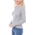 thumbnail image 6 of Made by Olivia Women's Solid Long Sleeve Crew Neck Fitted Ribbed Sweater Top, 6 of 7