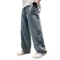 thumbnail image 4 of MKHSQHDG Boys' Jeans Oversized Baggy Jeans Cargo Relaxed Denim Trousers with Elastic Waistband 5-6 Years, 4 of 8