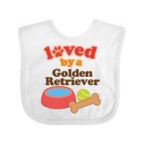 Inktastic Golden Retriever Loved by a Boys or Girls Baby Bib