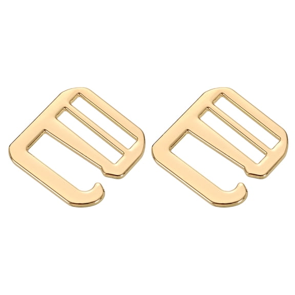2Pack G-Hook Webbing Buckles, 25mm Flat Tri-Glide, Light Gold