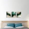 thumbnail image 5 of Emerald Green Wall Art,for Dining Room Bedroom Bathroom Living Room Wall Decor, Green and Gold Abstract Canvas Wall Art, Modern Glam Home Office Wall Decoration 12" X 16" X 3 Pieces, 5 of 6