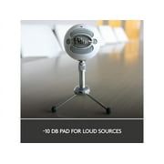 Blue Snowball USB Microphone - Textured White - 2 capsule design - Mac and PC compatible - USB - 3 pickup options - 40Hz - 18kHz