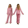 thumbnail image 2 of Rdhnmea Mommy and Me Christmas Pajamas Set Bow Gingerbread Man Print Long Sleeve Shirt with Pants Xmas Sleepwear Loungewear, 2 of 9