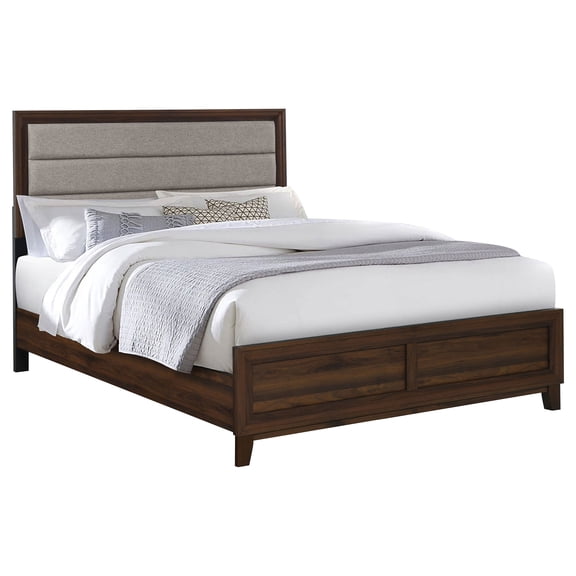 JUYG King Upholstered Bed, Walnut