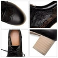 thumbnail image 6 of Yunkctuk Womens Lace Mesh Stacked Chunky Heel Wingtip Oxfords Round Toe Block Heels Lace-Up Pumps Work Office Dress Shoes, 6 of 7