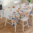 thumbnail image 4 of Pink Spring Floral Rectangle Tablecloth, Elegant Flowers Farmhouse Botanical Wooden Waterproof & StainResistant Tablecloth, Washable Oil-proof Table Cover for Dining/Party/Wedding/Buffet 60x120 In, 4 of 9