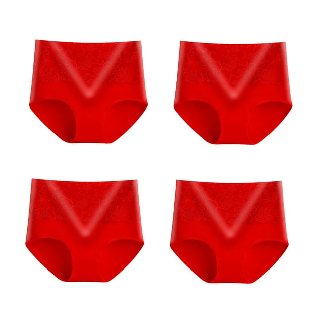Qarigey Ropa interior Lencería de cintura alta Body Shaping Ladies Briefs Cómodo Sexy Control Bragas Calzoncillos de talla grande Ropa interior Rojo XXXL