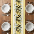 thumbnail image 4 of Table Runner 70 Inches Long for Kitchen Dining, Bee Daisy Dresser Scarf Farmhouse, Dining Table Decorations for Wedding/Parties, Botanical Eucalyptus Leaves Spring Love Yellow 13 x 70 In, 4 of 9