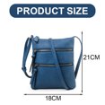 thumbnail image 2 of Bolso bandolera mujer, bolsillo mediano con cremallera y correas ajustables, bolso bandolera mujer piel suave Azul Marino+Marrón+Rosa Claro, 2 of 5
