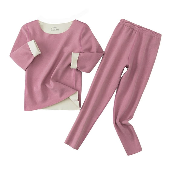 REDARER Kids Sleep Set 2PC, Solid Top & Pants, Warm Pajamas for Toddlers, Kids Sets Clothes, for Size 5-6 Years