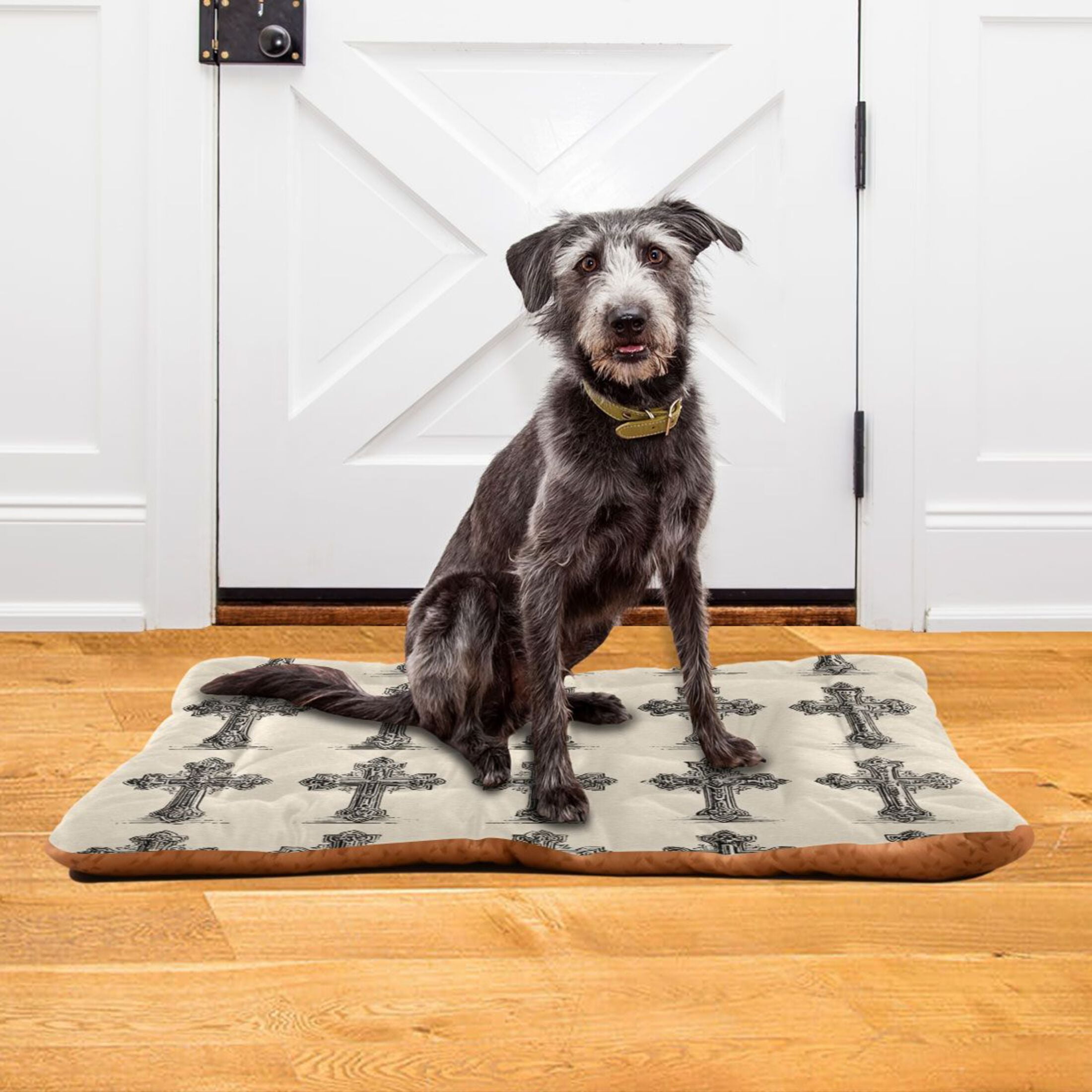 Cozy Mat Pet Bed Indoor Outdoor Warm Soft For Cat Dog Puppy(S/M) Vintage Crosses