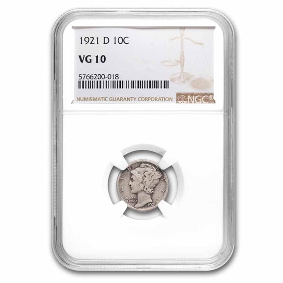 1921-D Mercury Dime VG-10 NGC