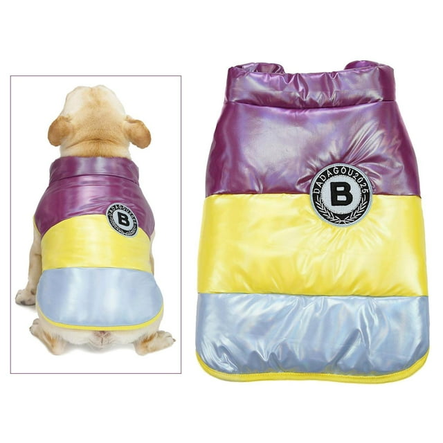 y acogedor para proteger de para perros, , chaleco cálido de invierno, chaqueta impermeable, tela a prueba para caniches Ch Yellow_XXL Colco Perro Bulldog Abrigo