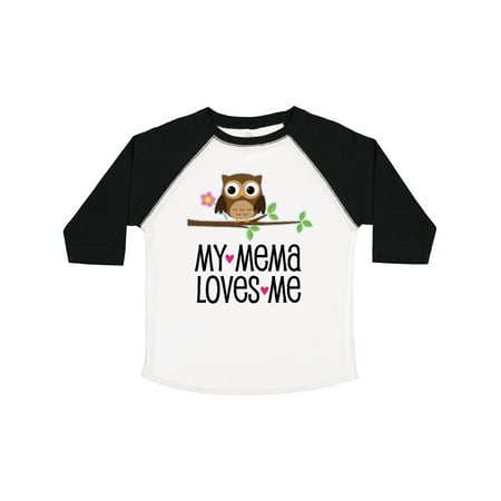 

Inktastic Mema Loves Me Girl Owl Gift Toddler Toddler Girl T-Shirt