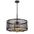 thumbnail image 2 of Takoma 4-Light Black and Soft Gold Wire Mesh Industrial Drum Pendant with Metal Mesh Shade - Black and Soft Gold, 2 of 5